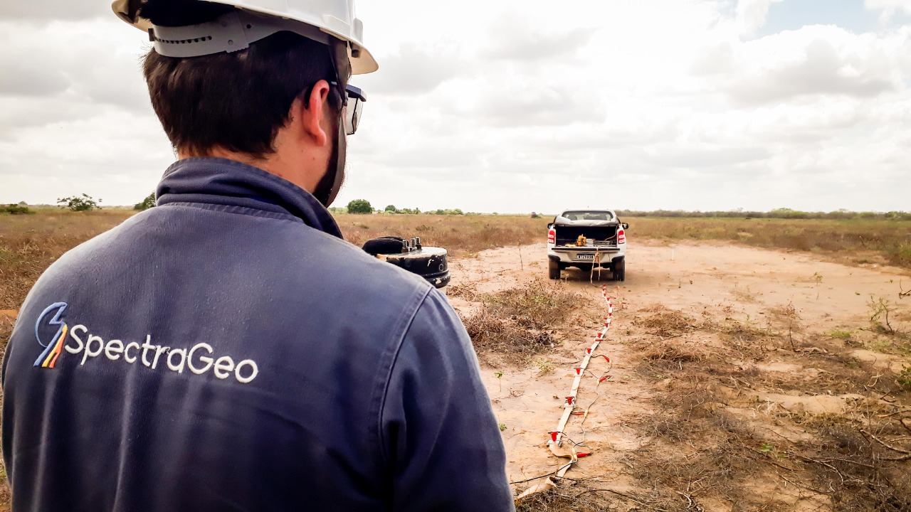 SpectraGeo technician monitoring a MASW survey